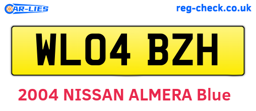 WL04BZH are the vehicle registration plates.