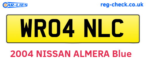 WR04NLC are the vehicle registration plates.