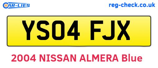 YS04FJX are the vehicle registration plates.