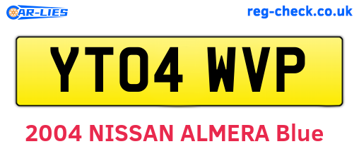 YT04WVP are the vehicle registration plates.