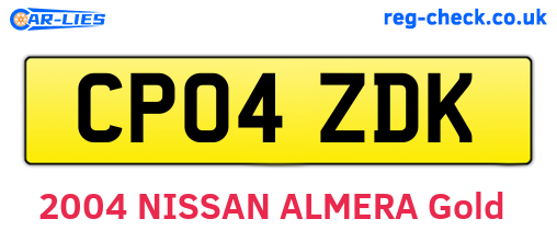 CP04ZDK are the vehicle registration plates.