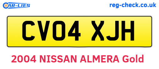CV04XJH are the vehicle registration plates.