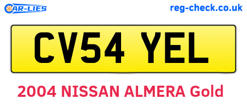 CV54YEL are the vehicle registration plates.