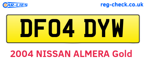 DF04DYW are the vehicle registration plates.