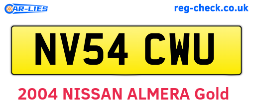NV54CWU are the vehicle registration plates.