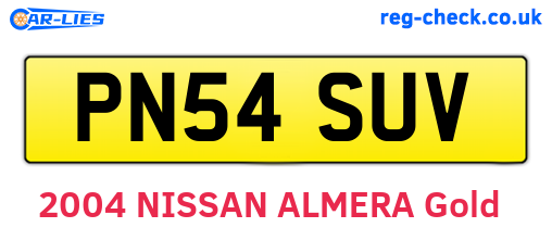 PN54SUV are the vehicle registration plates.