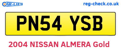 PN54YSB are the vehicle registration plates.