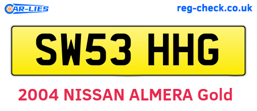 SW53HHG are the vehicle registration plates.