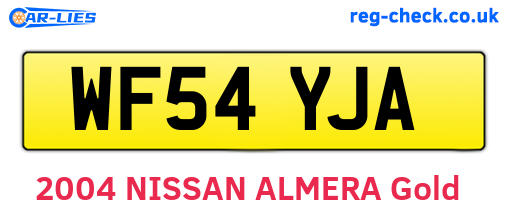 WF54YJA are the vehicle registration plates.