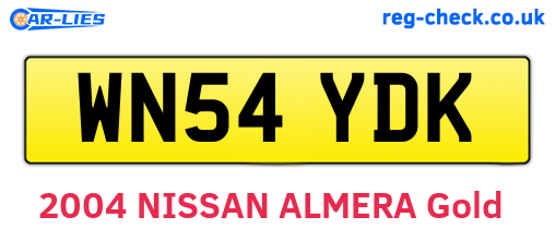 WN54YDK are the vehicle registration plates.