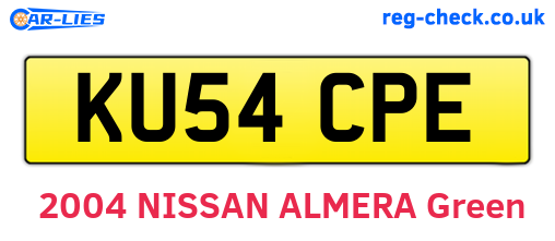 KU54CPE are the vehicle registration plates.