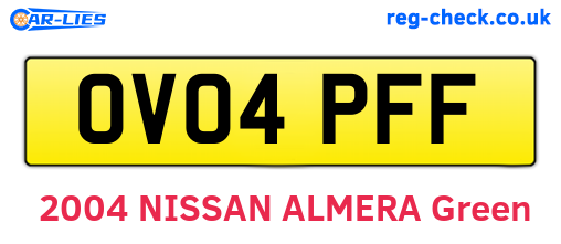 OV04PFF are the vehicle registration plates.
