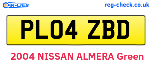 PL04ZBD are the vehicle registration plates.