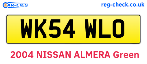 WK54WLO are the vehicle registration plates.