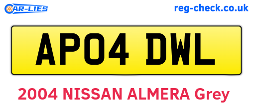 AP04DWL are the vehicle registration plates.