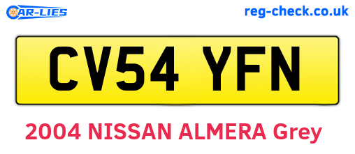 CV54YFN are the vehicle registration plates.