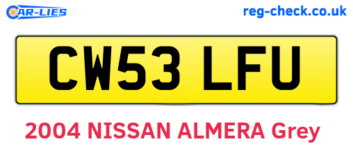 CW53LFU are the vehicle registration plates.
