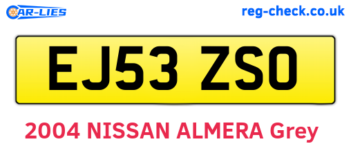 EJ53ZSO are the vehicle registration plates.