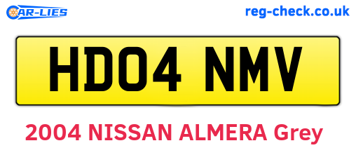 HD04NMV are the vehicle registration plates.