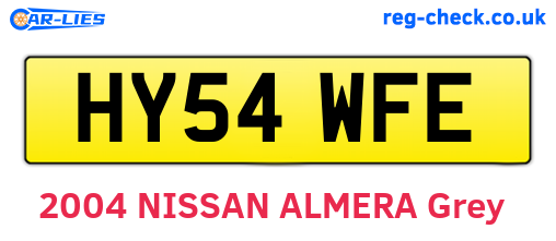 HY54WFE are the vehicle registration plates.