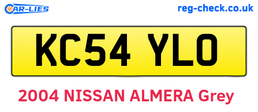 KC54YLO are the vehicle registration plates.