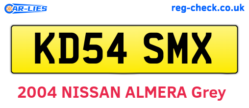 KD54SMX are the vehicle registration plates.
