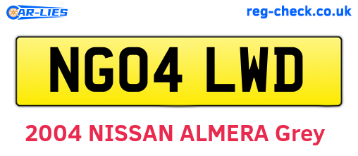NG04LWD are the vehicle registration plates.