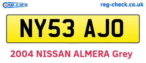 NY53AJO are the vehicle registration plates.