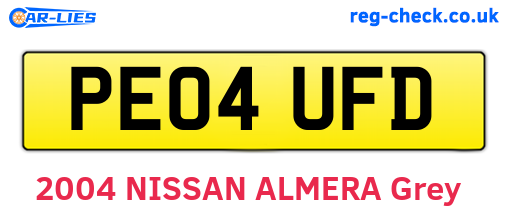 PE04UFD are the vehicle registration plates.