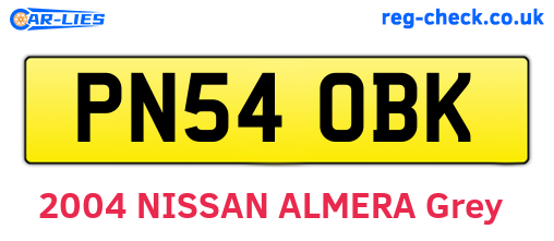 PN54OBK are the vehicle registration plates.