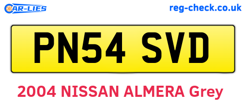PN54SVD are the vehicle registration plates.
