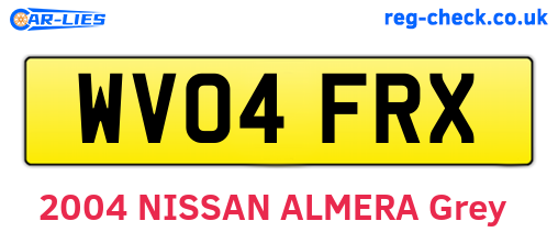 WV04FRX are the vehicle registration plates.