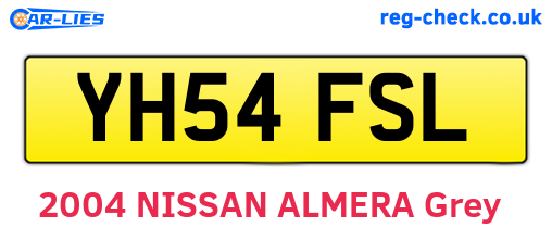 YH54FSL are the vehicle registration plates.
