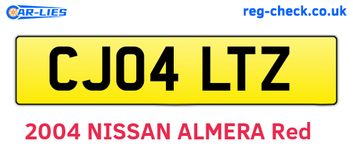 CJ04LTZ are the vehicle registration plates.