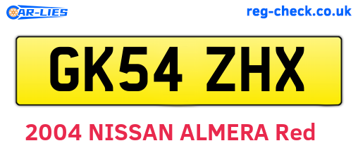 GK54ZHX are the vehicle registration plates.