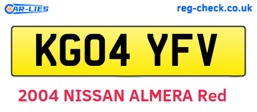 KG04YFV are the vehicle registration plates.