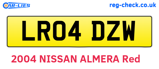 LR04DZW are the vehicle registration plates.