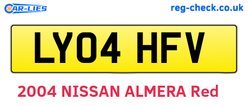 LY04HFV are the vehicle registration plates.