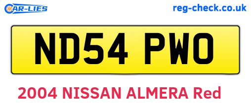 ND54PWO are the vehicle registration plates.