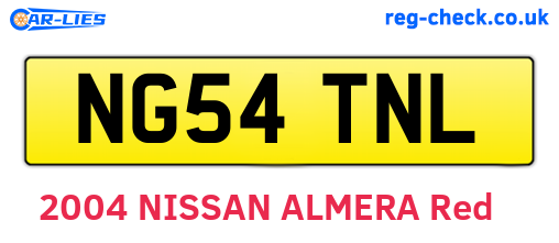 NG54TNL are the vehicle registration plates.