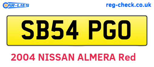 SB54PGO are the vehicle registration plates.