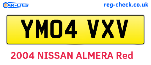 YM04VXV are the vehicle registration plates.