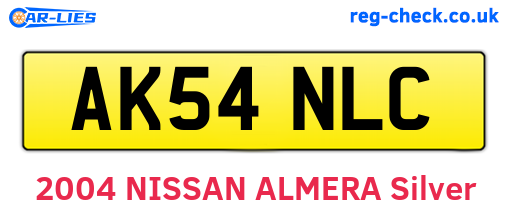 AK54NLC are the vehicle registration plates.