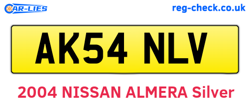 AK54NLV are the vehicle registration plates.