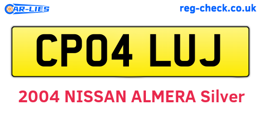 CP04LUJ are the vehicle registration plates.
