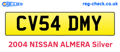 CV54DMY are the vehicle registration plates.