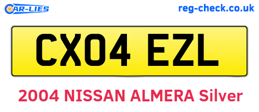 CX04EZL are the vehicle registration plates.