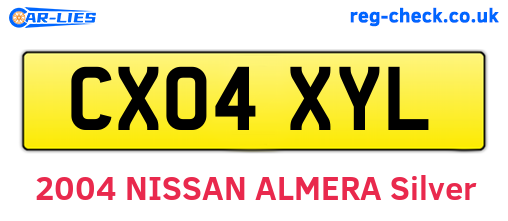 CX04XYL are the vehicle registration plates.