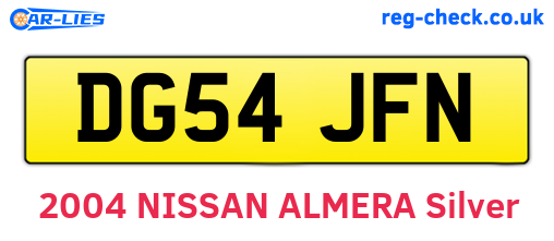 DG54JFN are the vehicle registration plates.