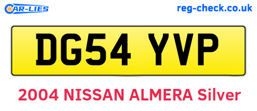 DG54YVP are the vehicle registration plates.